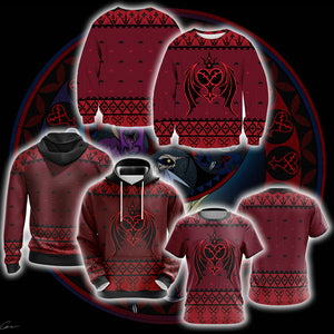 Kingdom Hearts - Heartless Symbol Knitting Style Unisex 3D Hoodie