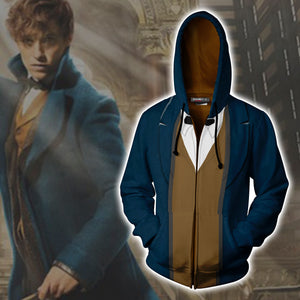 Newt Scamander Fantastic Beast Harry Potter Cosplay Zip Up Hoodie Jackets