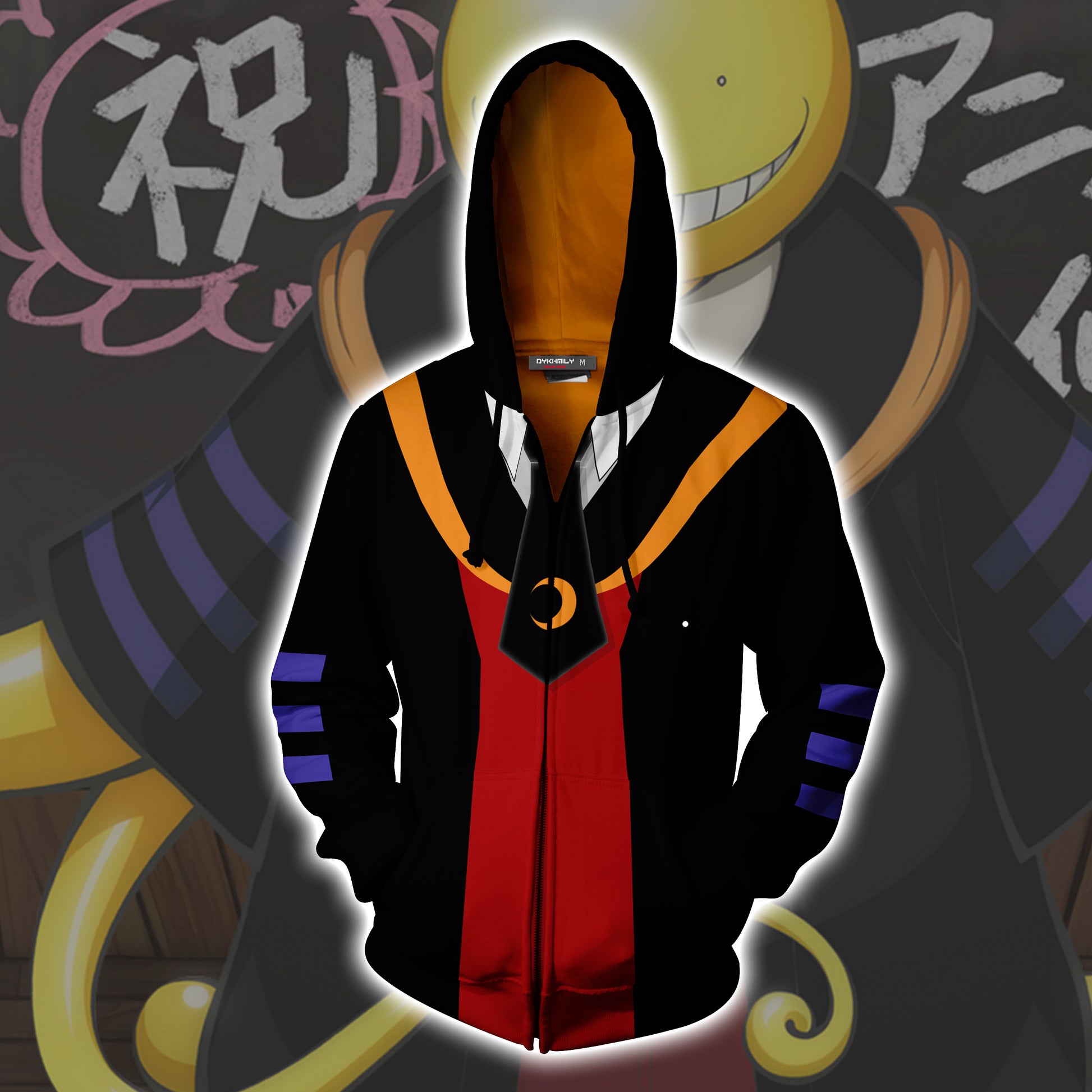 Koro Sensei Cosplay Assassination Classroom Zip Up Hoodie Jacket