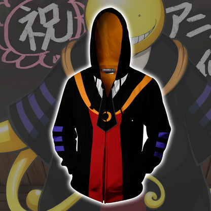 Koro Sensei Cosplay Assassination Classroom Zip Up Hoodie Jacket