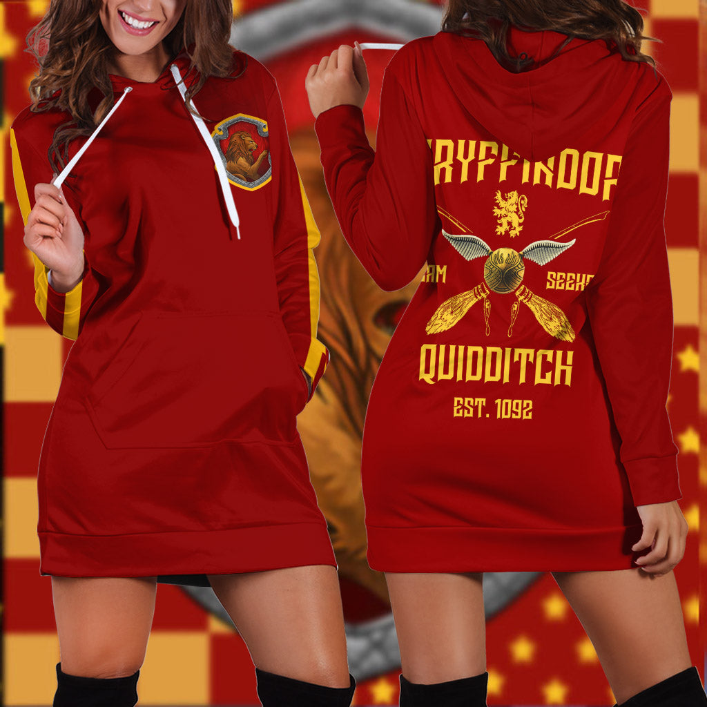Gryffindor Quidditch Team Est 1092 Harry Potter 3D Hoodie Dress