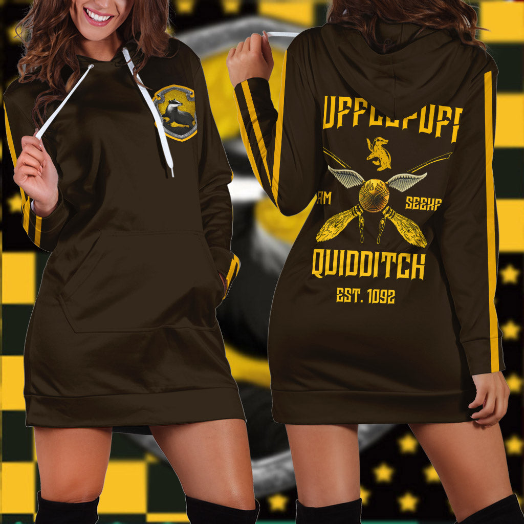 Hufflepuff Quidditch Team Est 1092 Harry Potter 3D Hoodie Dress