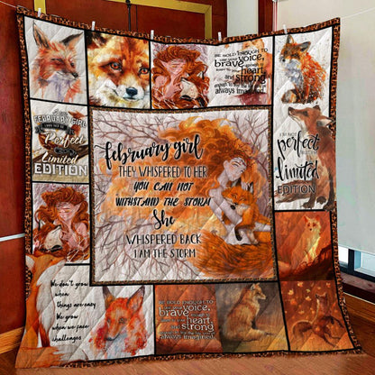 Fox February Girl 3D Quilt Bed Set Single Quilt