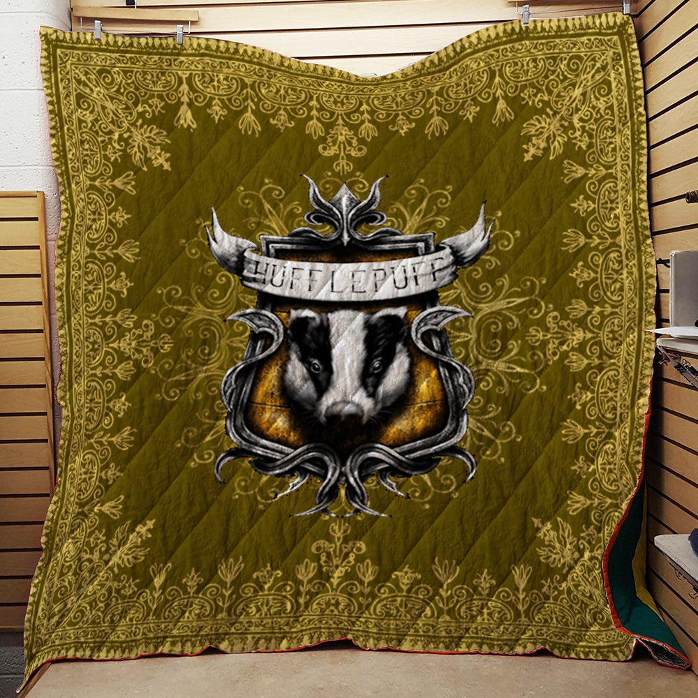 Mandala The Hufflepuff Badger Harry Potter 3D Quilt Blanket Queen (203x228CM)