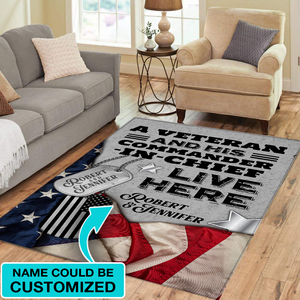 Personalized A Veteran and His commander-in-chief live here Rug
