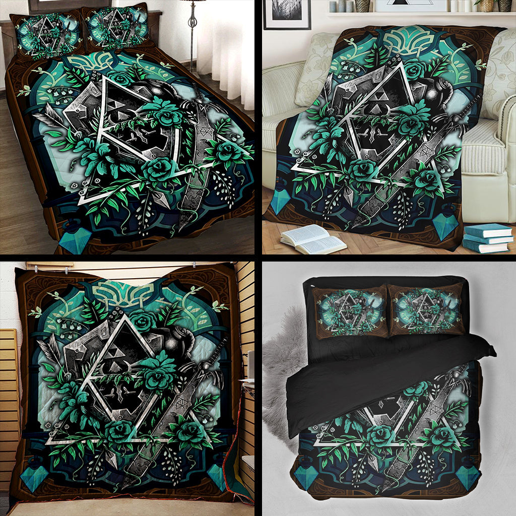 The Legend Of Zelda Green 3D Quilt Set