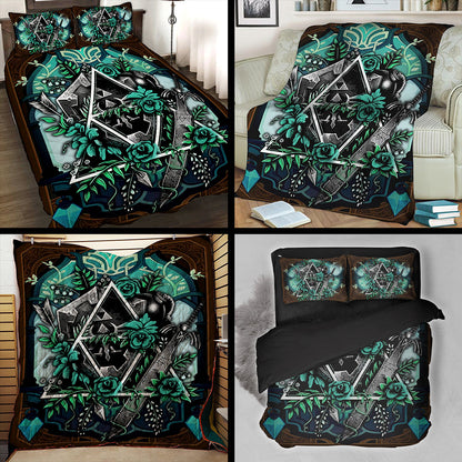 The Legend Of Zelda Green 3D Quilt Set