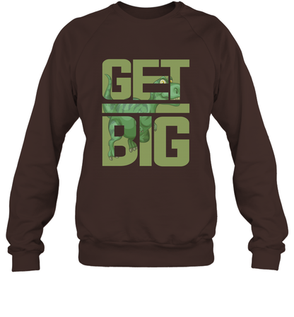 Get Big Funny Saurus Dinosaur Shirt Sweatshirt Sweatshirt Dark Chocolate