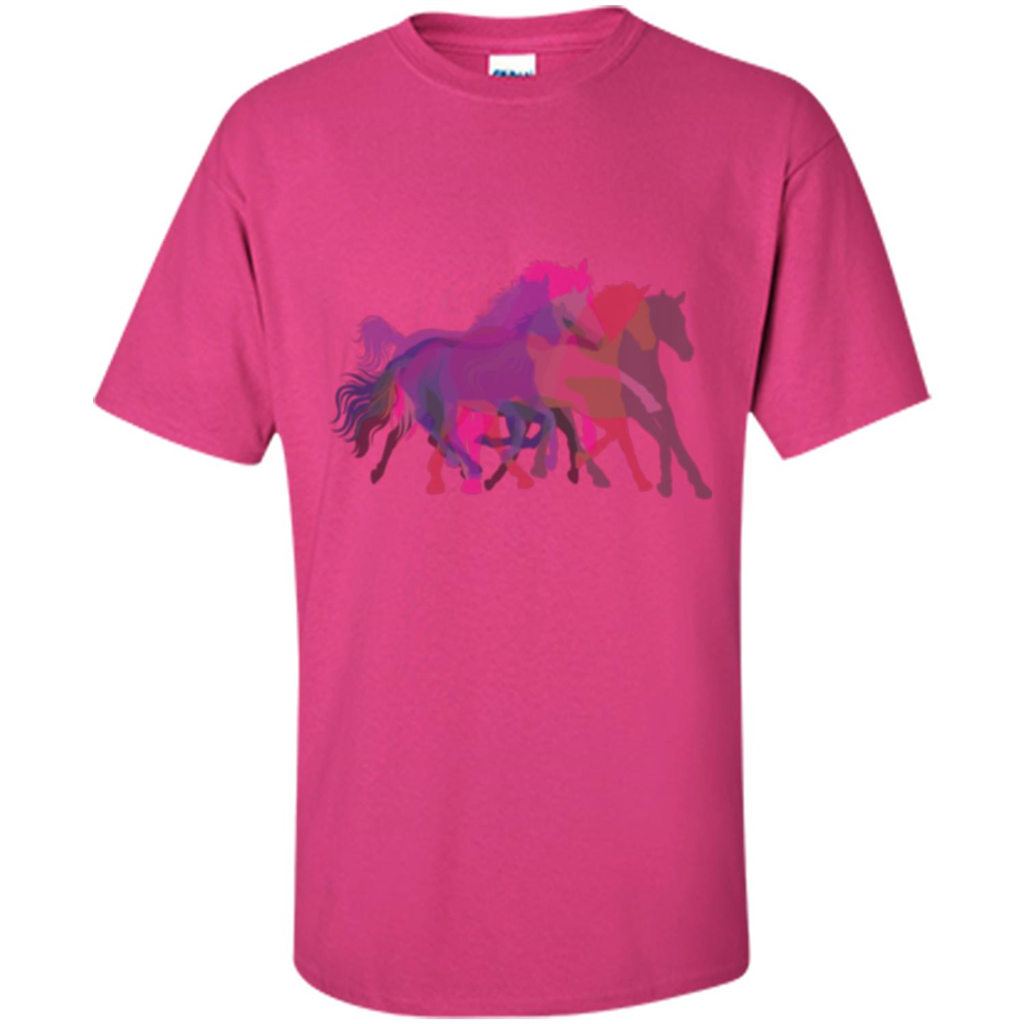 Beautiful Shadow Horses T-shirt Heliconia