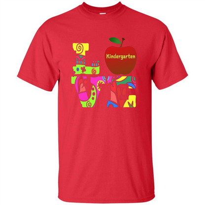 Kindergarten LOVE T-shirt School Day T-shirt Red