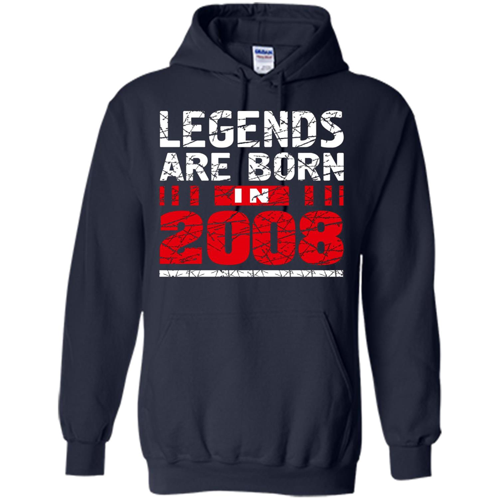 Birthday Gift T-shirt Legends Are Born In 2008 T-shirt Navy