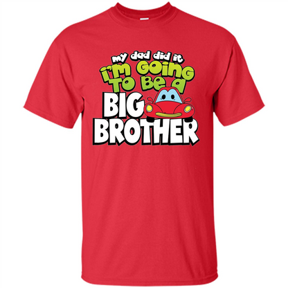 Car Brother T-shirt I'm Going To Be a Big Brother Red