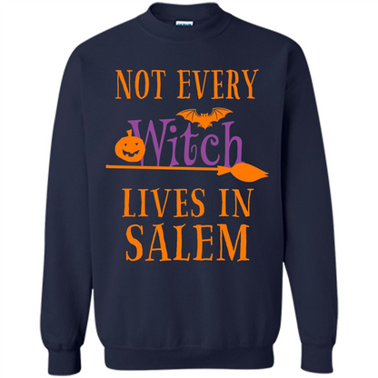 Halloween T-shirt Not Every Witch Lives In Salem T-Shirt Navy