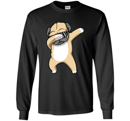Dabbing Pug Shirt - Funny Cute Dog Dab Dance T-shirt Black