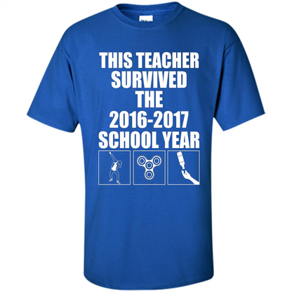 Teacher T-shirt This Teacher Survived The 2016-2017 School Year Royal