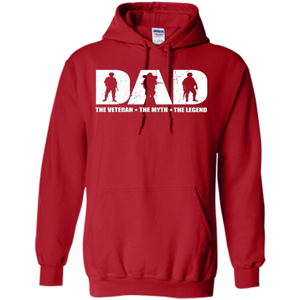 Fathers Day T-shirt The Veteran. The Myth. The Legend Red