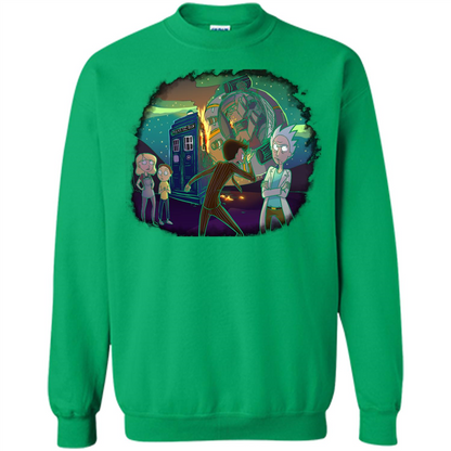 Doctorwho Vs Rick And Morty T-shirt Irish Green