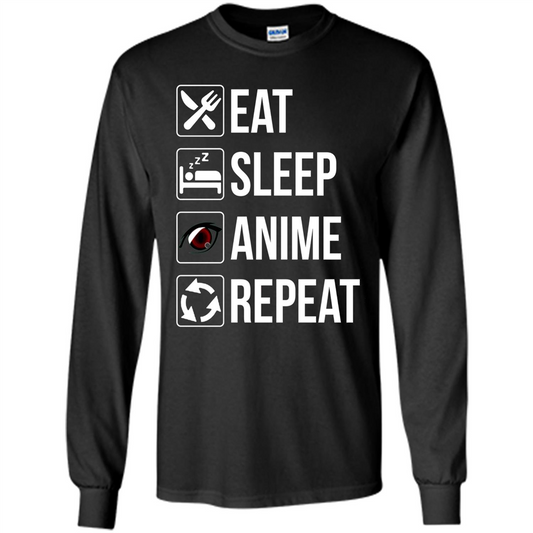 Funny Eat Sleep Anime Repeat T-shirt