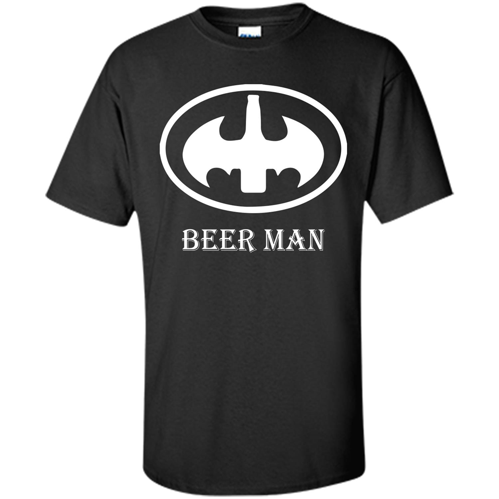 Beer Man T-shirt Funny Logo T-shirt Black