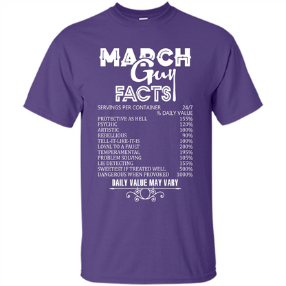 March Guy Facts T-shirt Purple