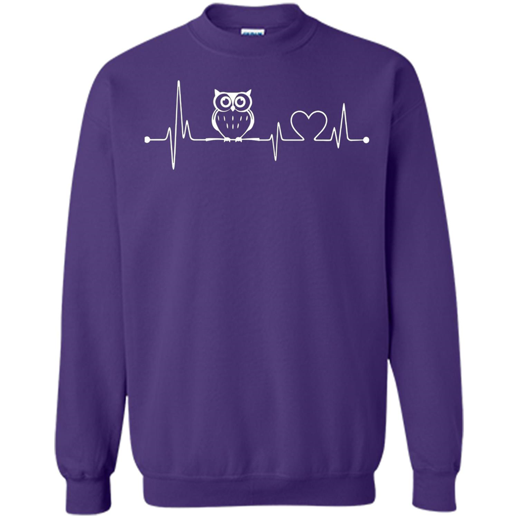 Heartbeat Owl T-shirt Love Owl T-shirt Purple