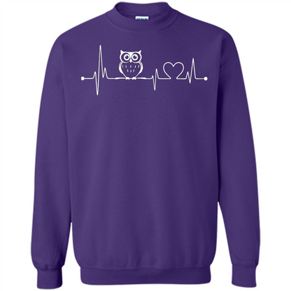 Heartbeat Owl T-shirt Love Owl T-shirt Purple