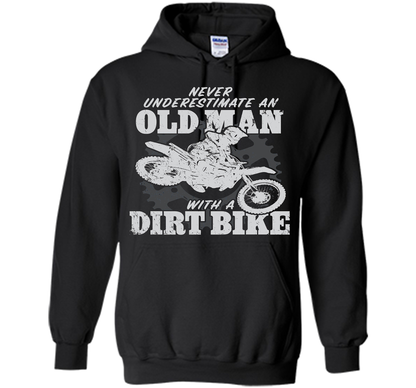 Never Underestimate an Old Man with a Dirt Bike t-shirt MX cool shirt Black