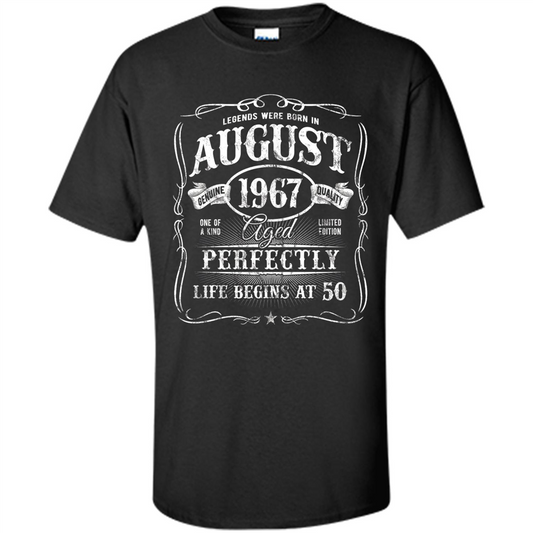 Legends Were Born In August 1967 T-shirt Black