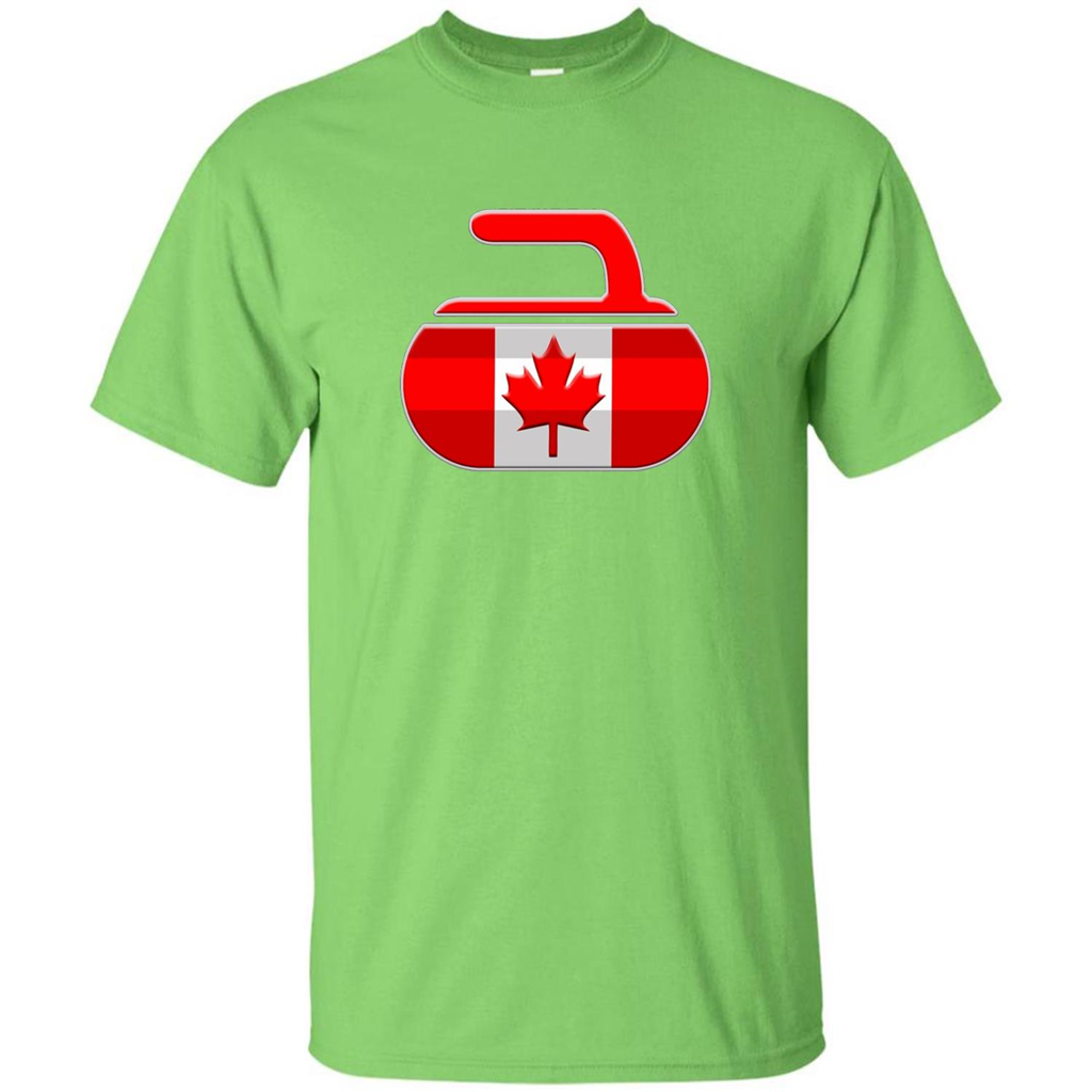 Canadian Curling Flag T-shirt Lime