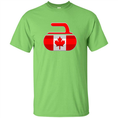 Canadian Curling Flag T-shirt Lime