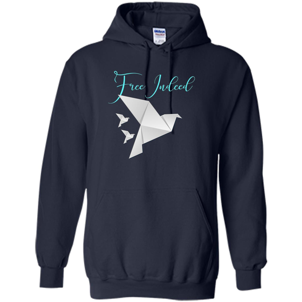 Free Indeed Origami Bird T-shirt Christian T-shirt Navy