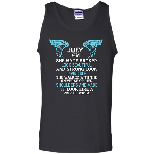 July Girl She Made Broken Look Beautiful T-shirt Black