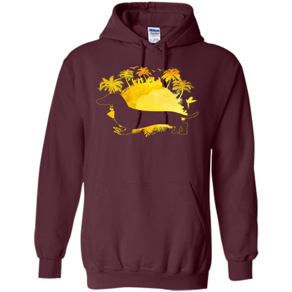 Dachshund T-shirt Dachshund In Summer Maroon