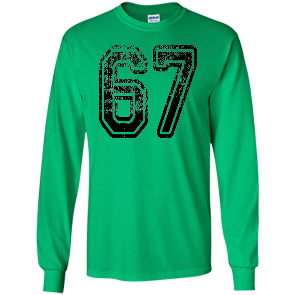 Number 67 T-shirt - Grungy Sports Team T-shirt Irish Green
