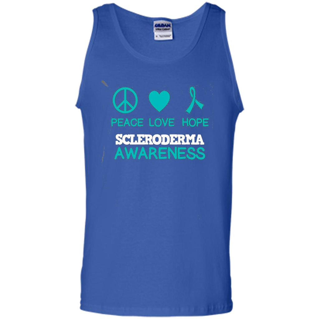 Scleroderma Awareness Ribbon Support T-shirt Peace Love Hope T-shirt Royal