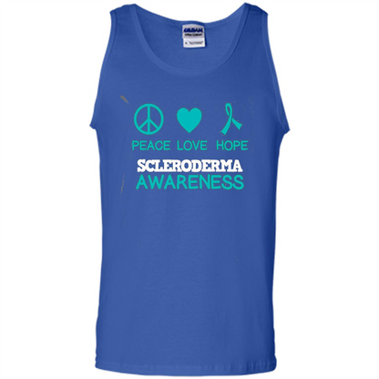 Scleroderma Awareness Ribbon Support T-shirt Peace Love Hope T-shirt Royal