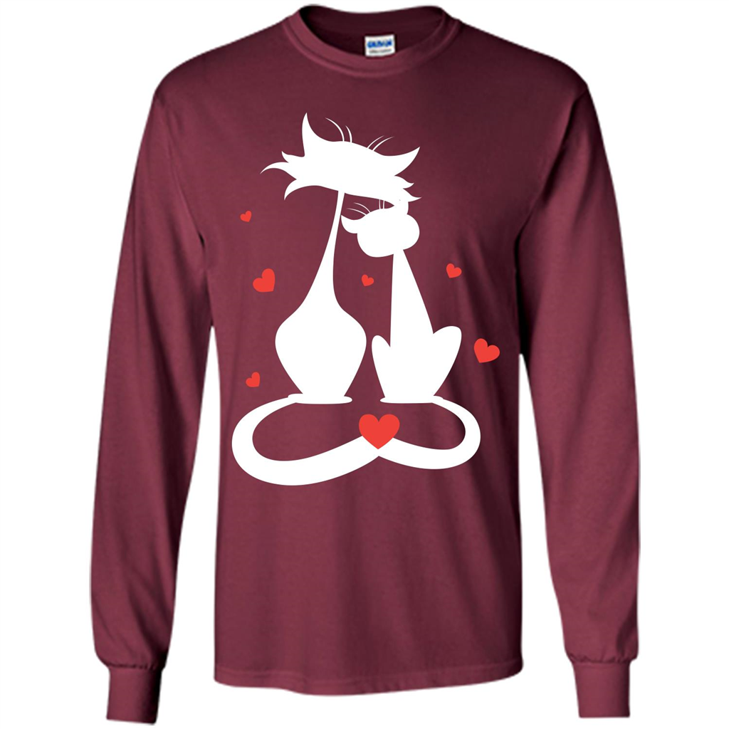 Cat Lover T-shirt Cat Couples Maroon