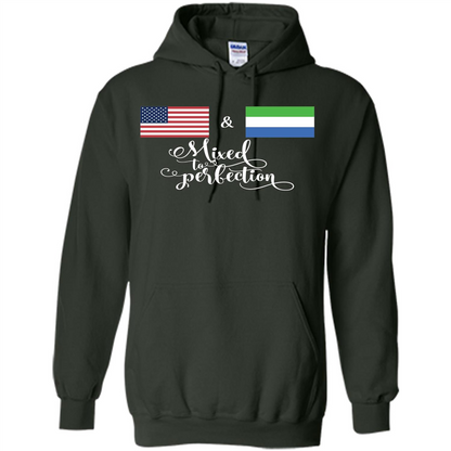 American + Sierra Leone Mixed To Perfection Flag T-Shirt Forest Green