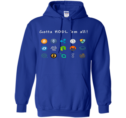 Ethereum Bitcoin Litecoin Gotta Hold'em All T-shirt Royal