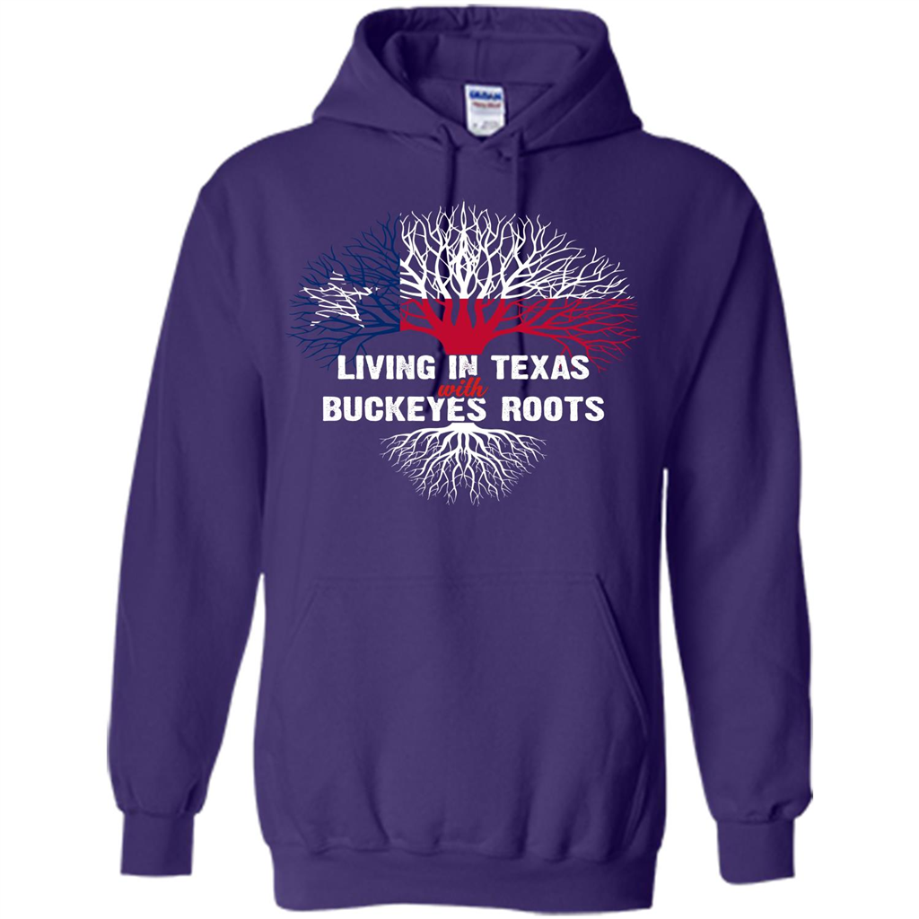 Living In Texas With Buckeyes Roots T-shirt Purple
