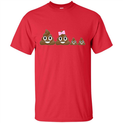 Poop Family Emoji Emoticon Smiley T-shirt Red