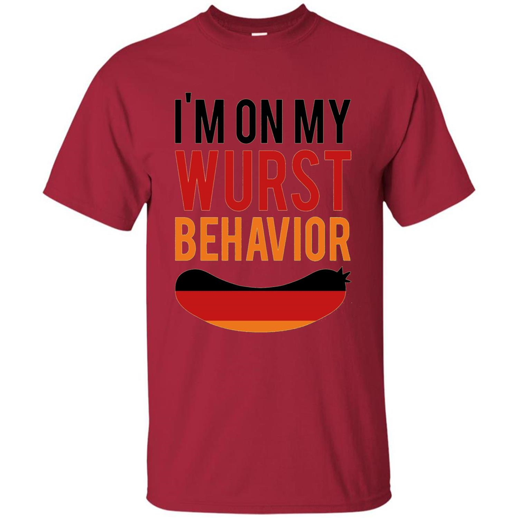 Wurst Behavior Oktoberfest T-shirt Funny German T-shirt Cardinal