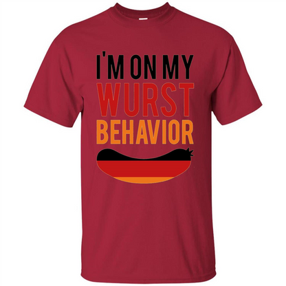 Wurst Behavior Oktoberfest T-shirt Funny German T-shirt Cardinal