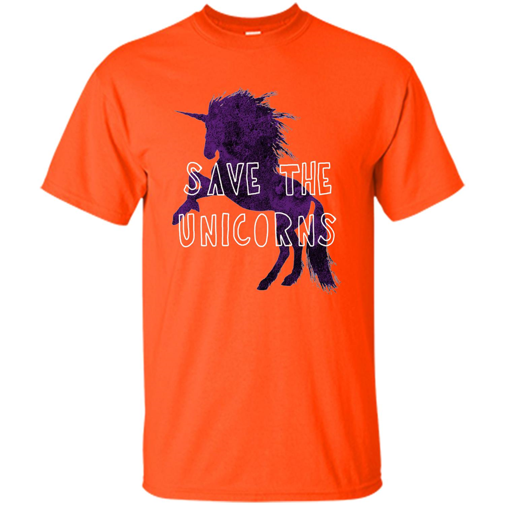 Unicorn T-shirt Save the Unicorns T-shirt Orange