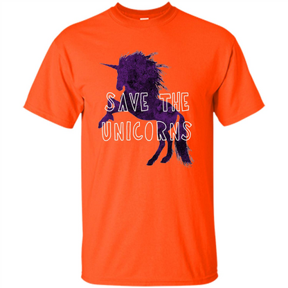 Unicorn T-shirt Save the Unicorns T-shirt Orange