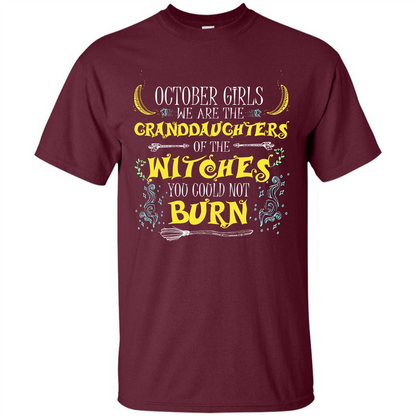 Halloween T-shirt October Girls T-shirt Maroon