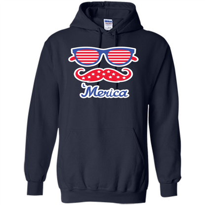 Merica Sunglasses Shirt Stars Stripes July 4th T-shirt Navy