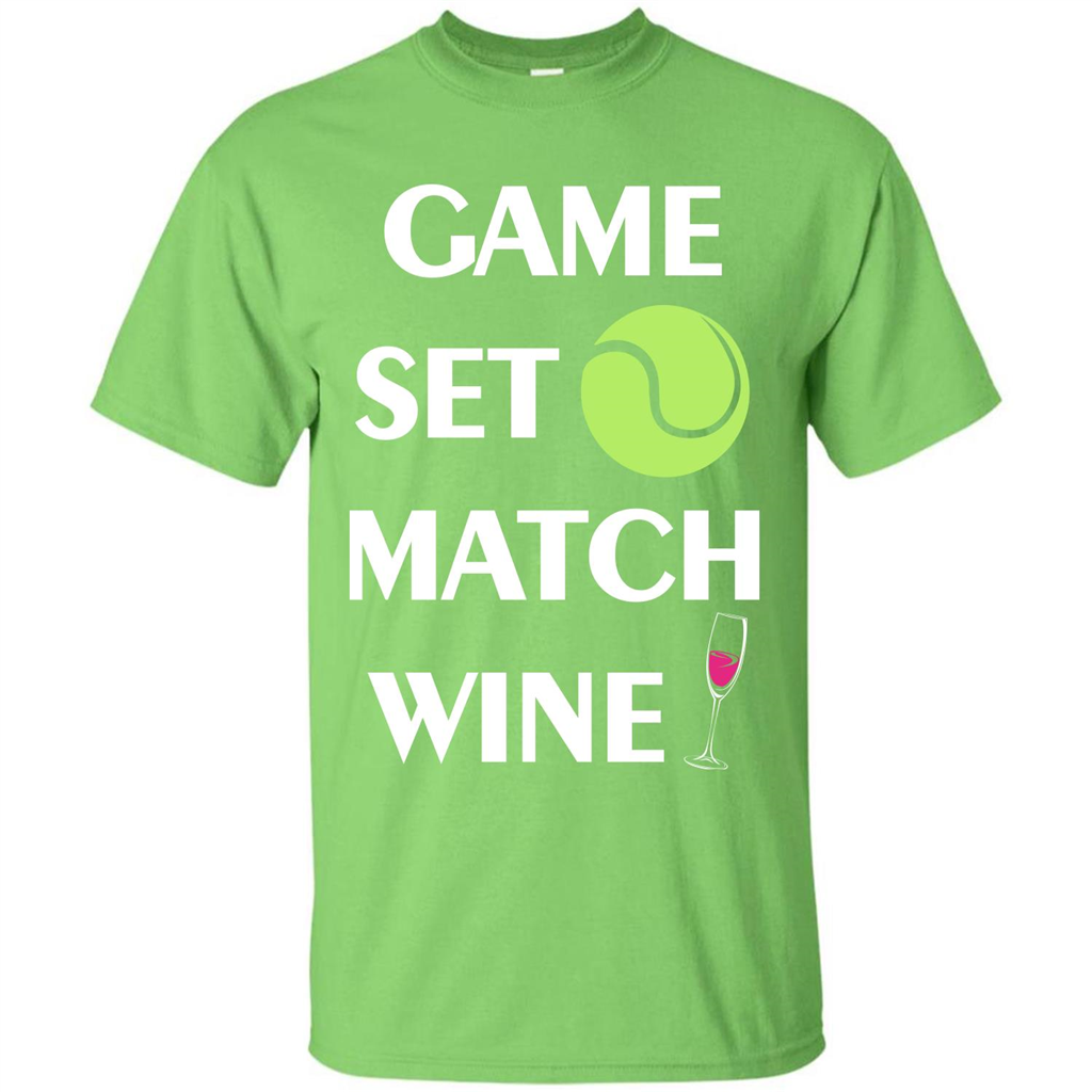 Tennis T-shirt Game Set Match Wine T-shirt Lime