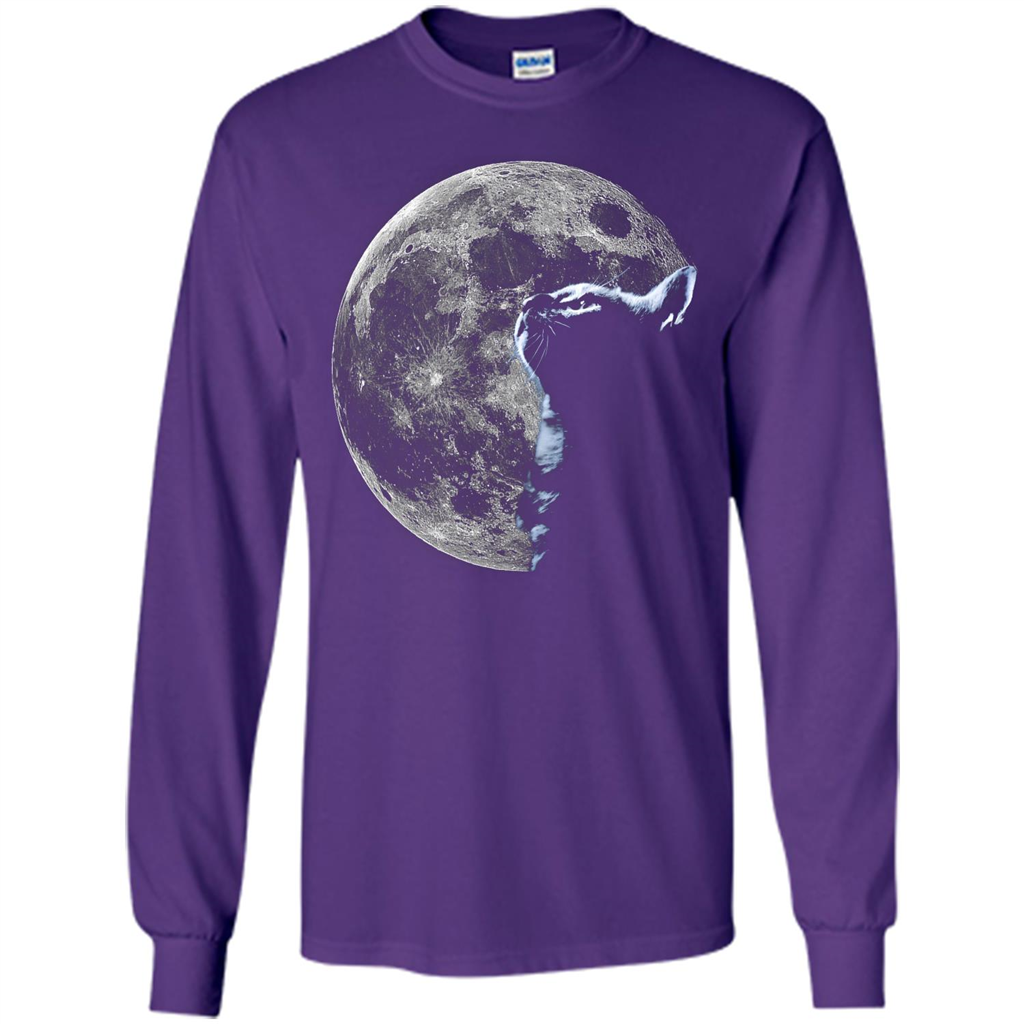 Cat Lover T-shirt Cat And Moon Purple