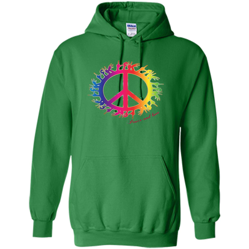 Peace and Love American Sign Language ASL T-shirt Irish Green